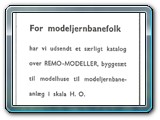 DMI annonce for Remo modeller
i LEGETØJS-TIDENDE september 1957